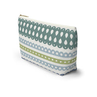 Ribbon Candy Accessory Pouch w T-bottom in Green